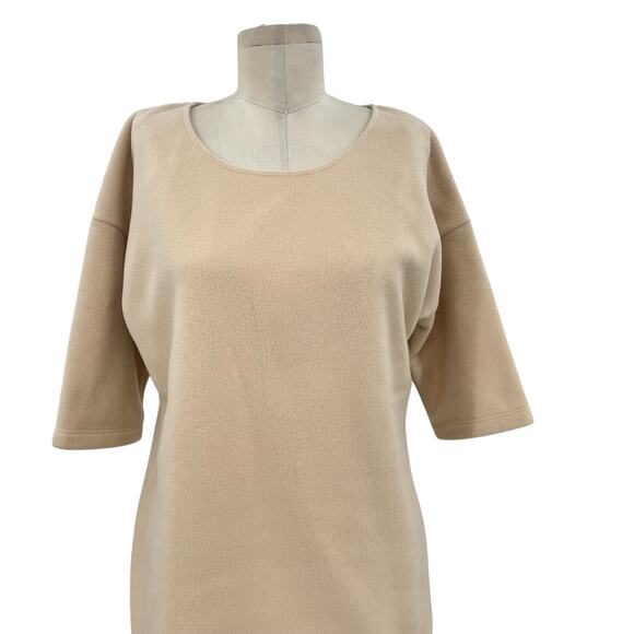 Dudley Stephens Fleece Top Tee 3/4 Sleeve Beige Tan Size Medium - Picture 3 of 10